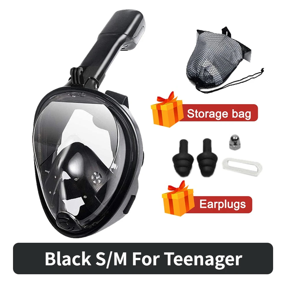 Professional Snorkeling Diving Mask Underwater Scuba Full Face Snorkel Mask Anti Fog Goggles for Kids Adult Swimming Equipment - PoolnStuff