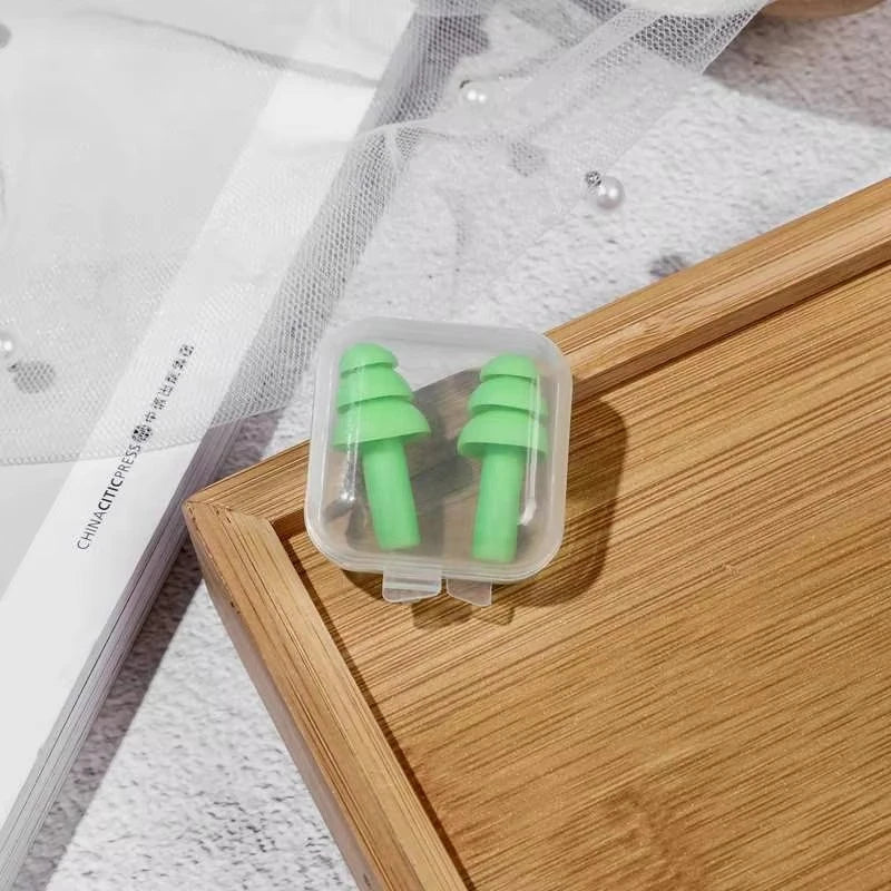 A Pair of Soft Silicone Earplugs for Adults and Children Waterproof Swimming and Diving Ear Protectors Noise Proof Earplugs - PoolnStuff