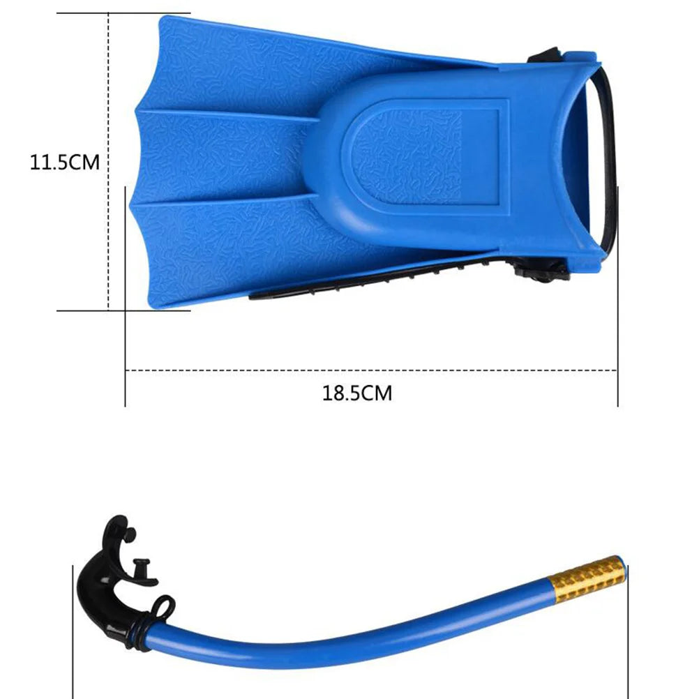 1 Set Children Diving Snorkeling Mask Goggles Snorkel Flippers Set Kids Swimming Breathable Tube Snorkeling Fins Diving Accessor - PoolnStuff