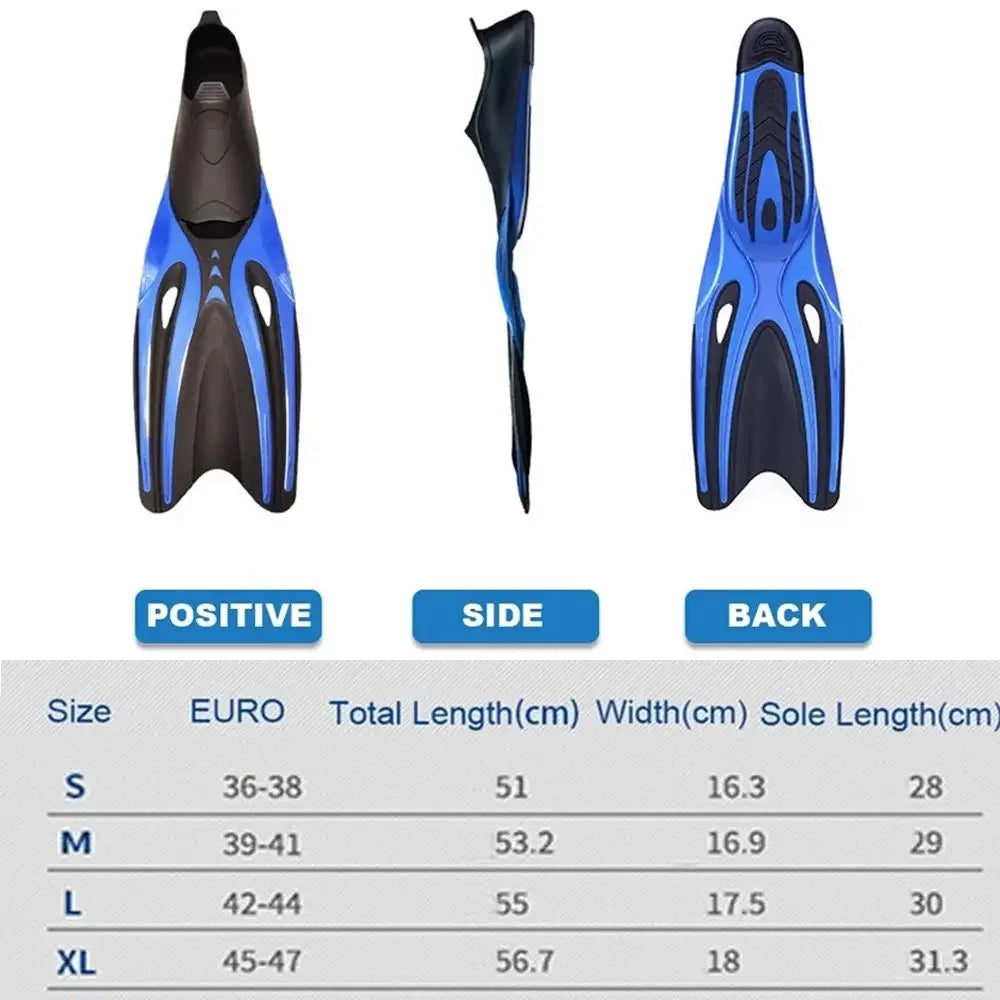 Professional Adult Flexible Comfort TPR Non-Slip Swimming Diving Fins Rubber Snorkeling Swim Flippers Water Sports Beach Shoes - PoolnStuff