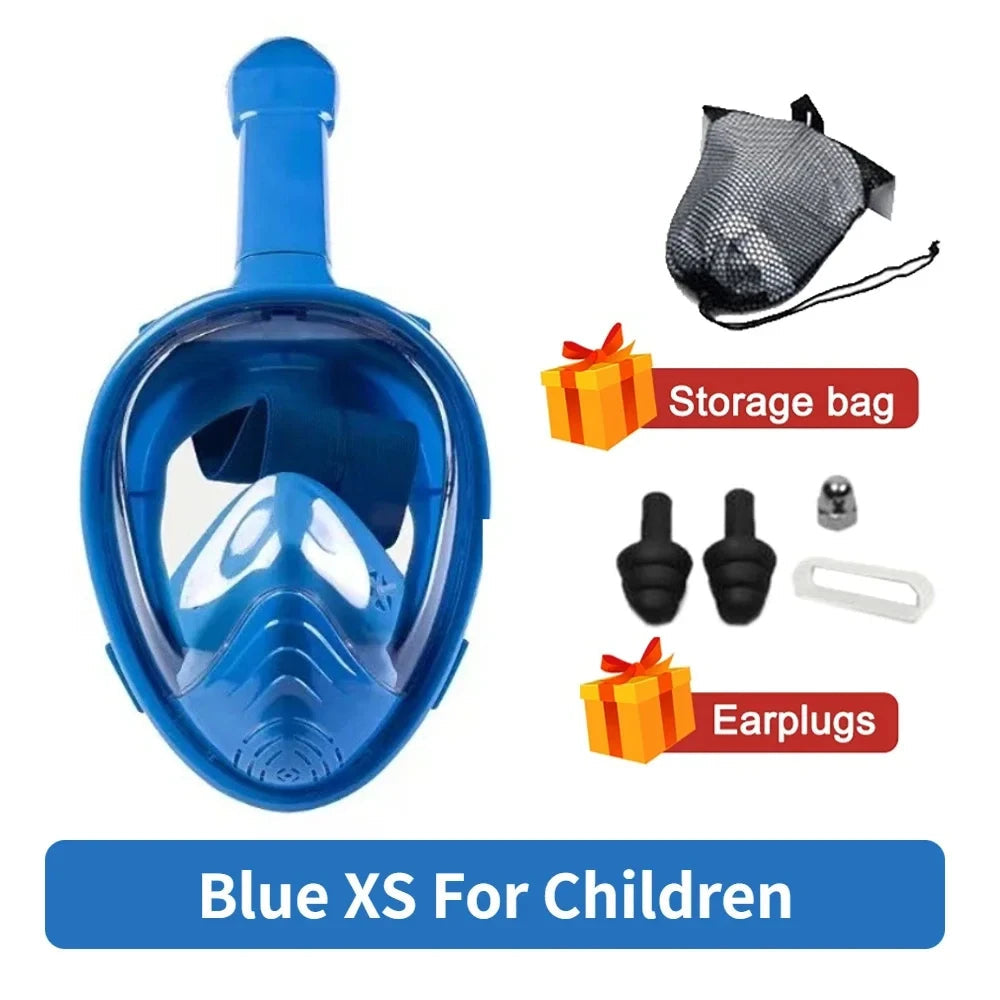 Professional Snorkeling Diving Mask Underwater Scuba Full Face Snorkel Mask Anti Fog Goggles for Kids Adult Swimming Equipment - PoolnStuff