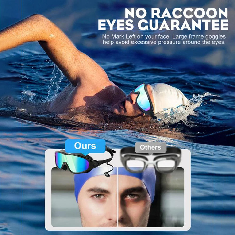 Professional Swimming Goggles Swimming Glasses With Earplugs Nose Clip Adjustables Strap Swimming Eyewears For Water Sport - PoolnStuff