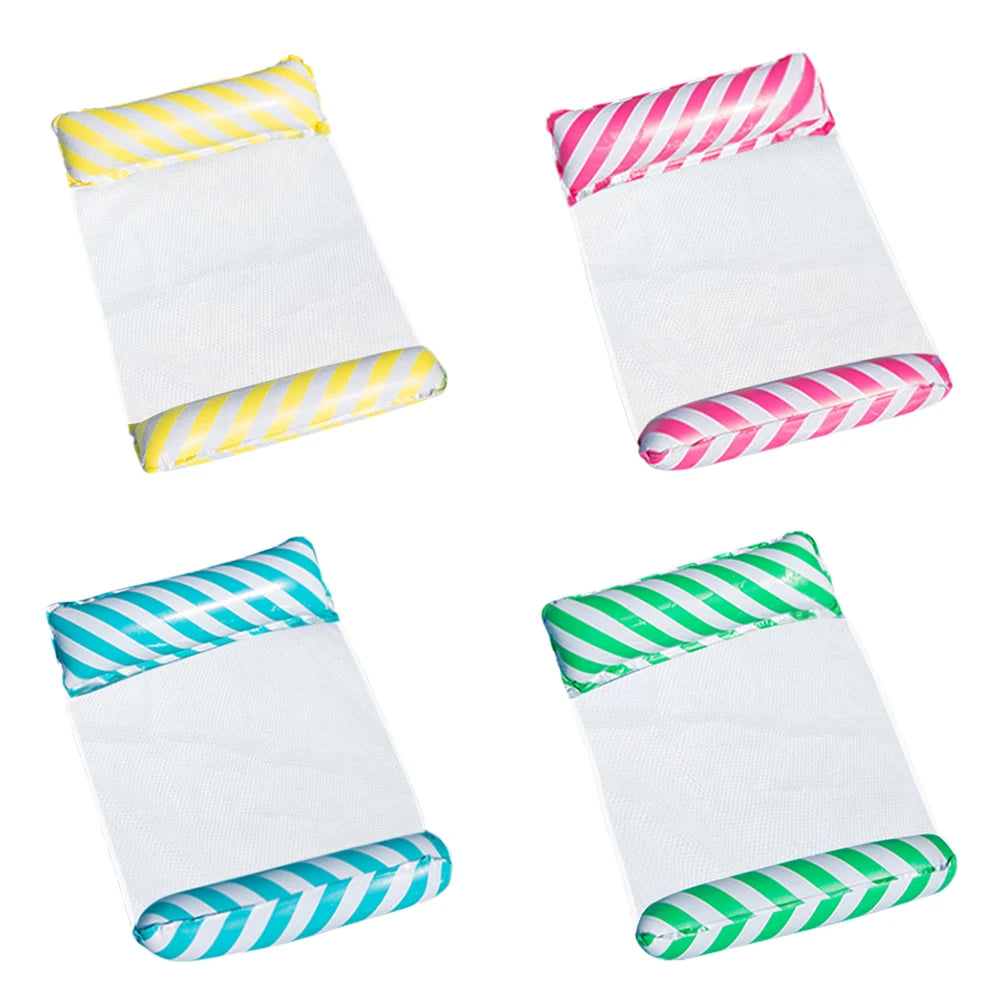 Foldable Floating Water Hammock Float Lounger Inflatable Pool Mat Floating Recliner Bed Swimming Air Mattress Pool Accessories - PoolnStuff