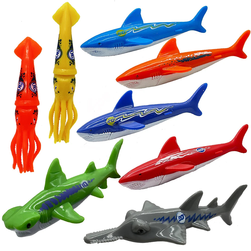 Summer Diving Training Toys Torpedos Sharks Octopus Underwater Water Games Training Swimming Pool Gifts Set Toys For kids - PoolnStuff