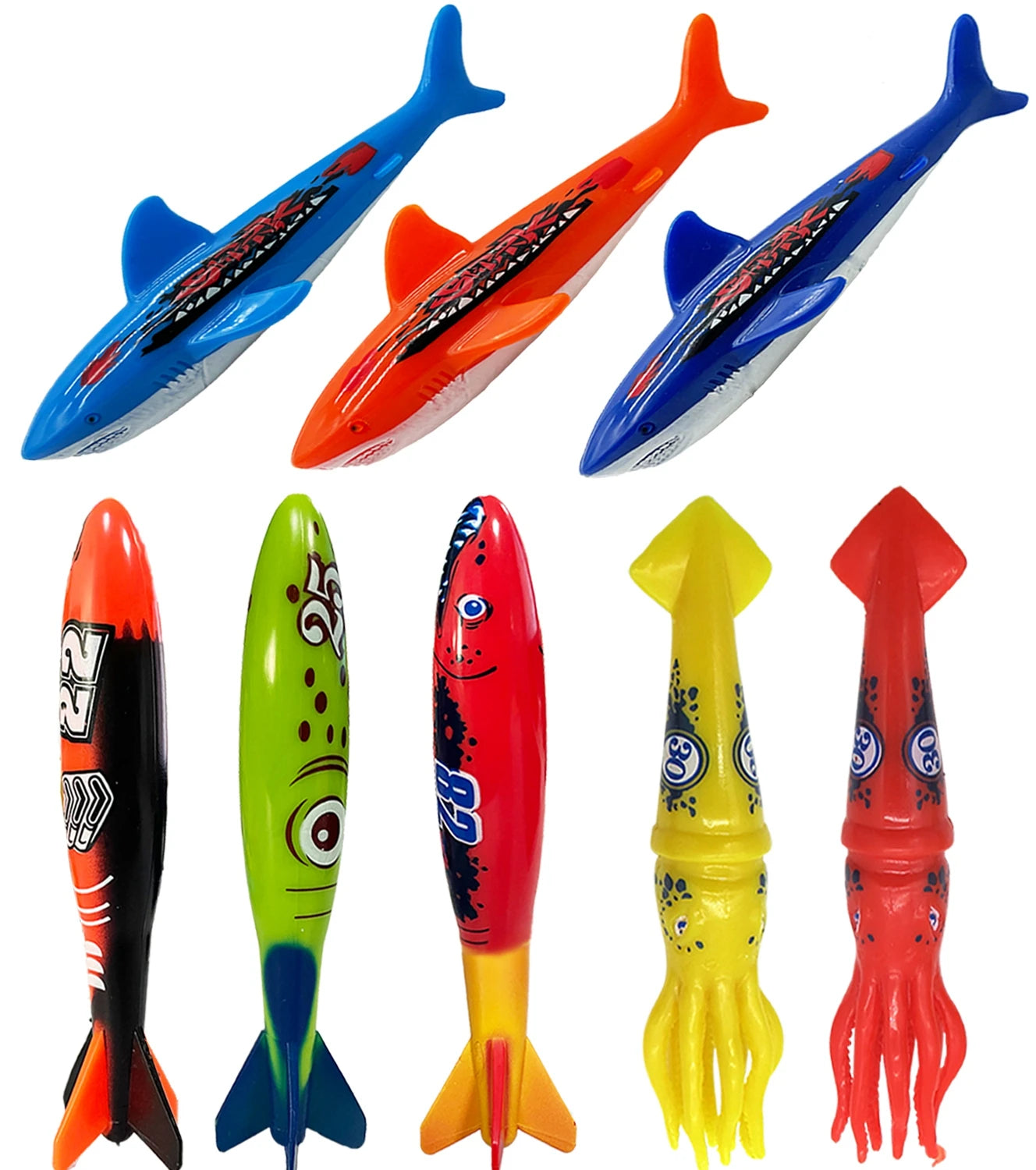 Summer Diving Training Toys Torpedos Sharks Octopus Underwater Water Games Training Swimming Pool Gifts Set Toys For kids - PoolnStuff
