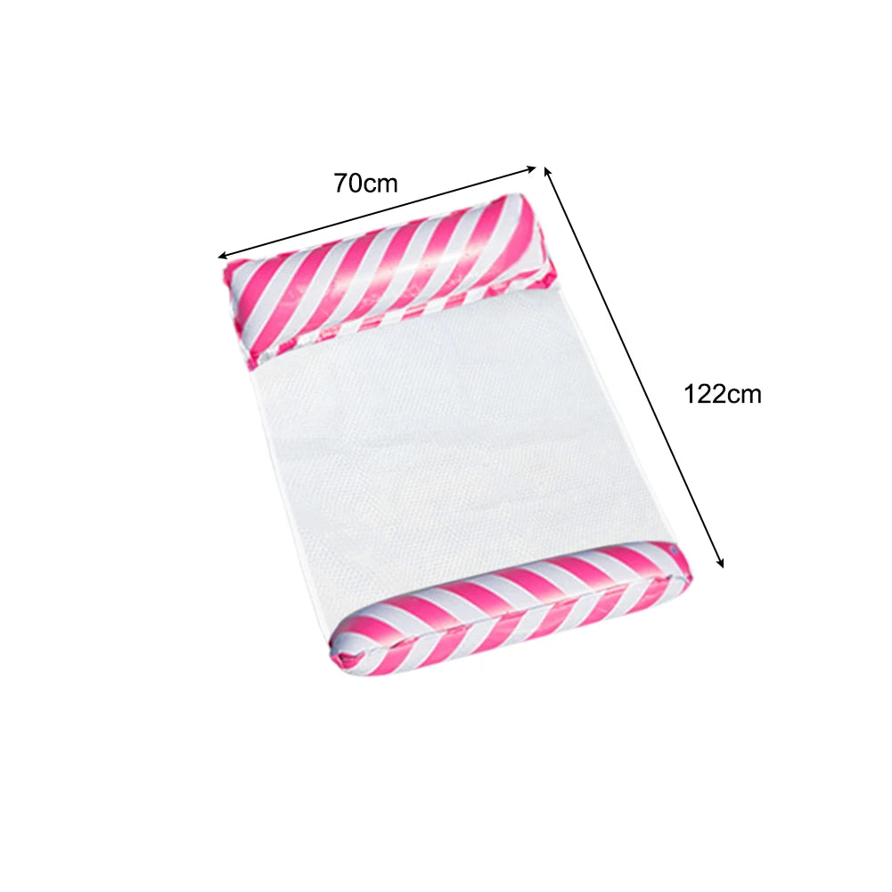 Foldable Floating Water Hammock Float Lounger Inflatable Pool Mat Floating Recliner Bed Swimming Air Mattress Pool Accessories - PoolnStuff