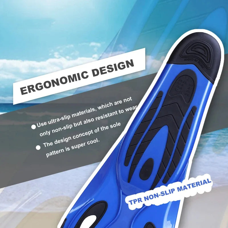 Professional Adult Flexible Comfort TPR Non-Slip Swimming Diving Fins Rubber Snorkeling Swim Flippers Water Sports Beach Shoes - PoolnStuff