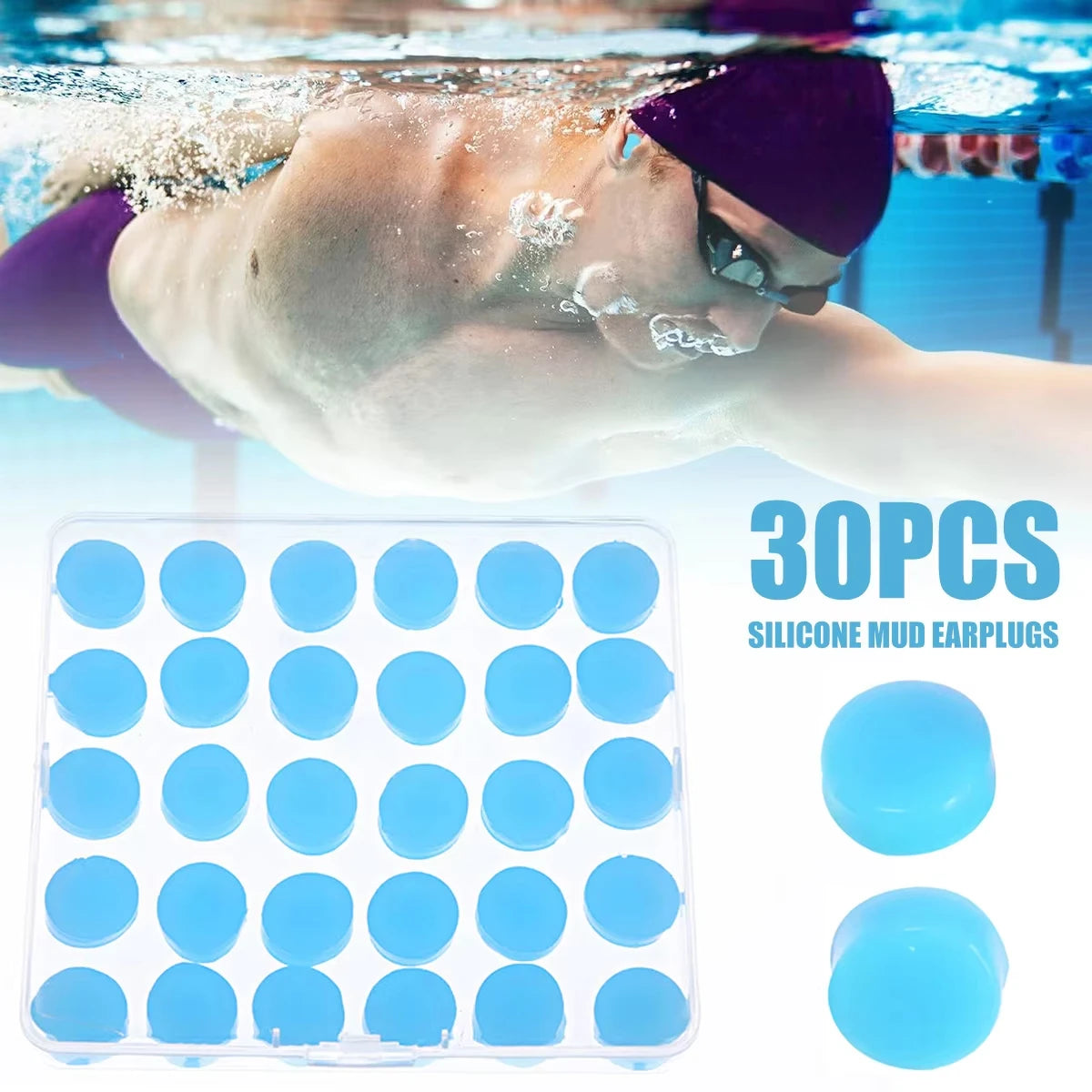 30pcs Silicone Ear Plugs Reusable Silicone Earplugs for Sleeping Swimming Studying Flying Noise Reduction Flexible Ear Plugs - PoolnStuff
