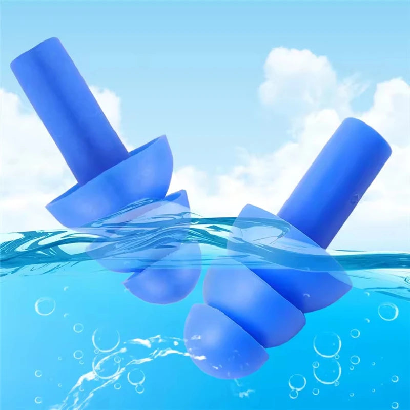A Pair of Soft Silicone Earplugs for Adults and Children Waterproof Swimming and Diving Ear Protectors Noise Proof Earplugs - PoolnStuff