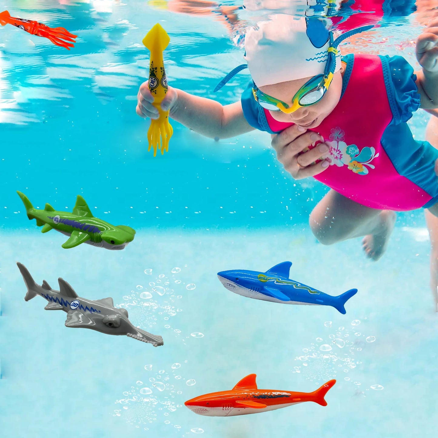 Summer Diving Training Toys Torpedos Sharks Octopus Underwater Water Games Training Swimming Pool Gifts Set Toys For kids - PoolnStuff
