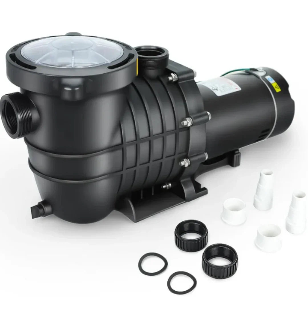2.0 HP In/Above Ground Swimming Pool Pump, 110V 6600GPH Single Speed Pool Water Pumps lnground Above Ground with Filter Basket - PoolnStuff