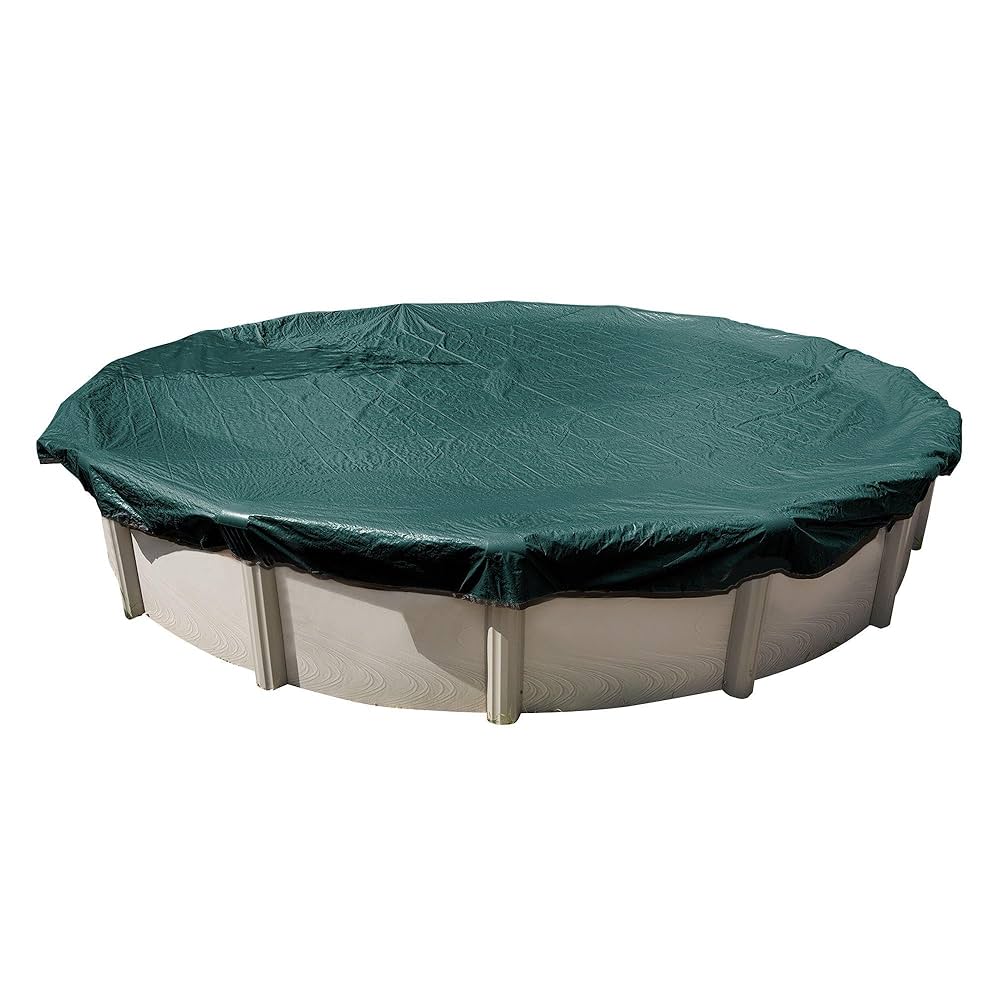24' Green/Black Bound Deluxe Round Platinum AG Winter Cover for 21' Round Pool