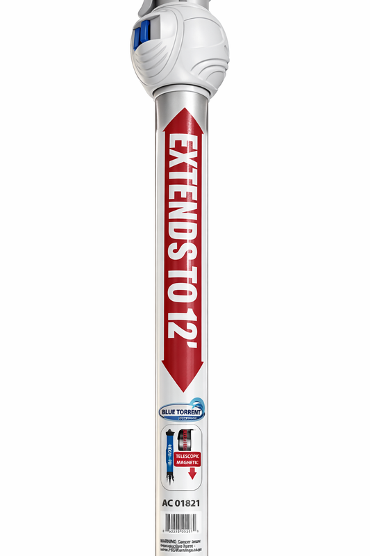 Blue Torrent Telescopic Pool Pole – Extends to 12 ft (Magnetic Lock) – AC 01821