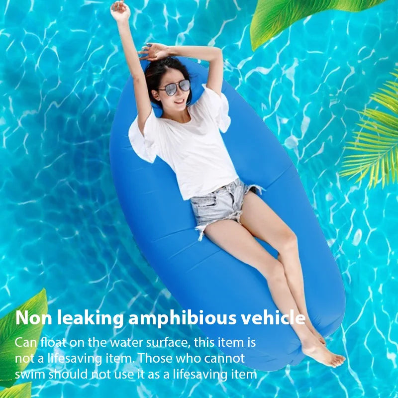 Ultra Light Pillow Style Lazy Sofa Outdoor Camping Inflatable Sofa Portable Foldable Sleeping Bag Beach Inflatable Sofas Bed - PoolnStuff