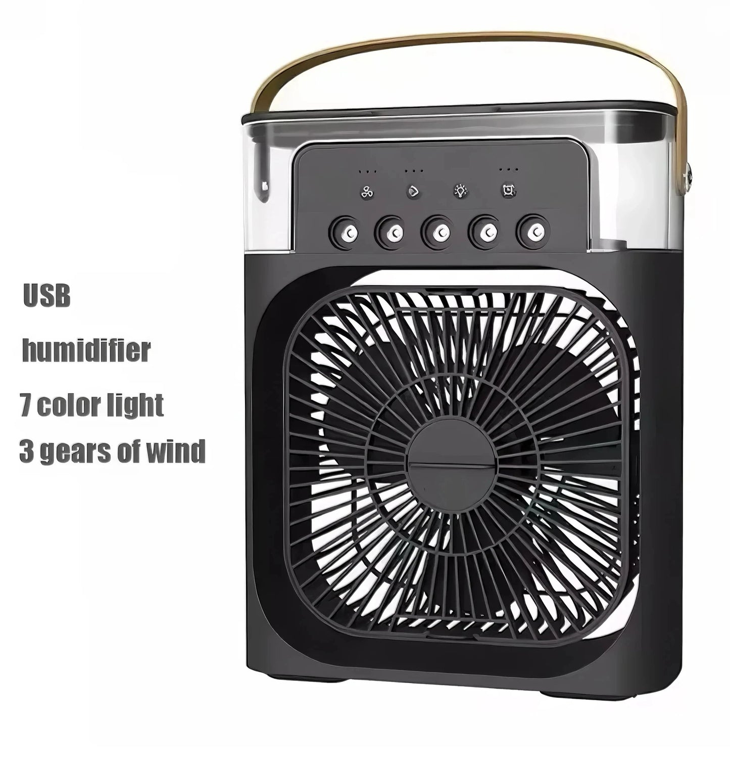 Fan/cooling fan portable household three in one small air cooler, LED night light, 5-hole humidifier, 1-3 hour timer - PoolnStuff