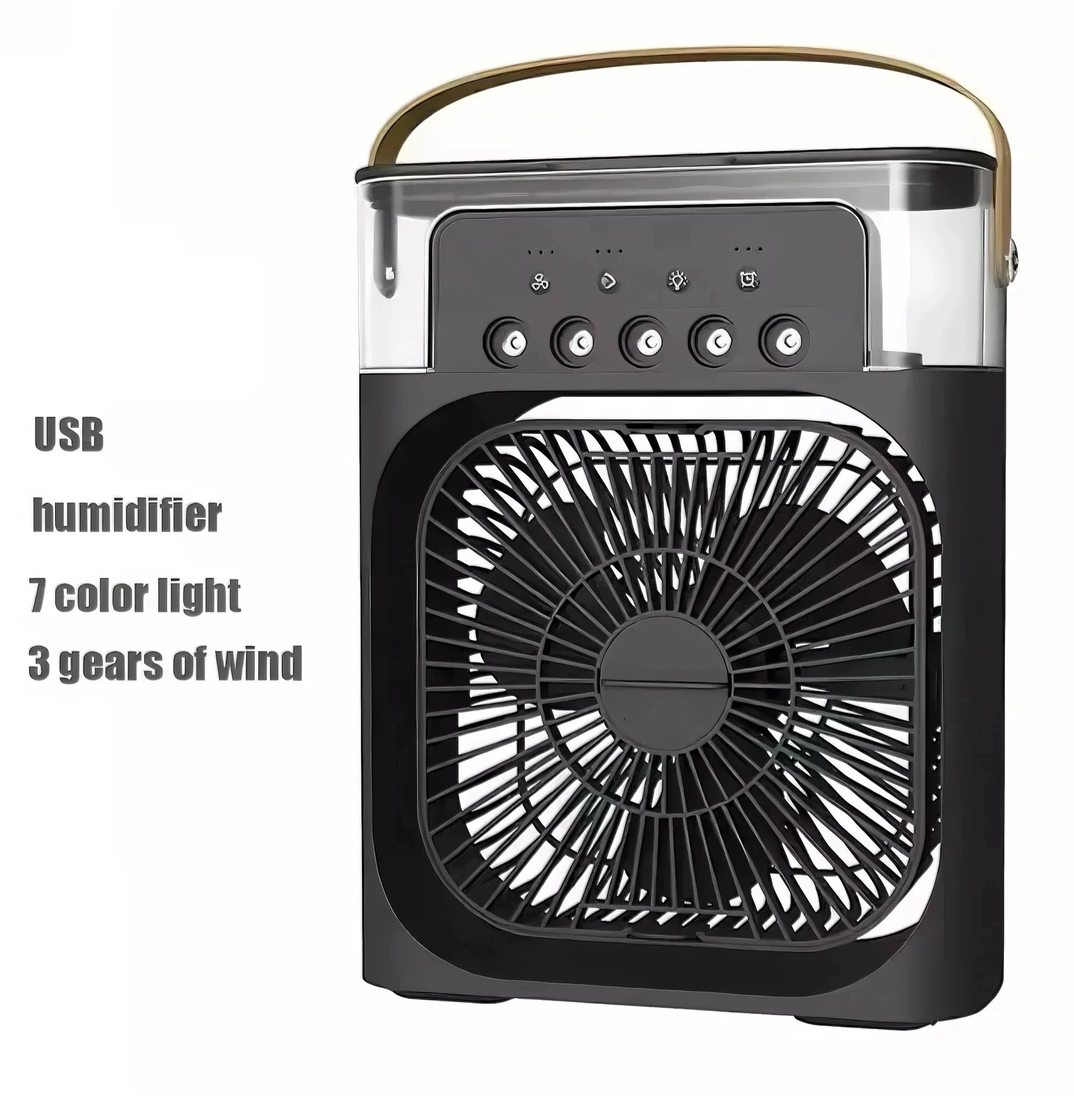 Fan/cooling fan portable household three in one small air cooler, LED night light, 5-hole humidifier, 1-3 hour timer - PoolnStuff