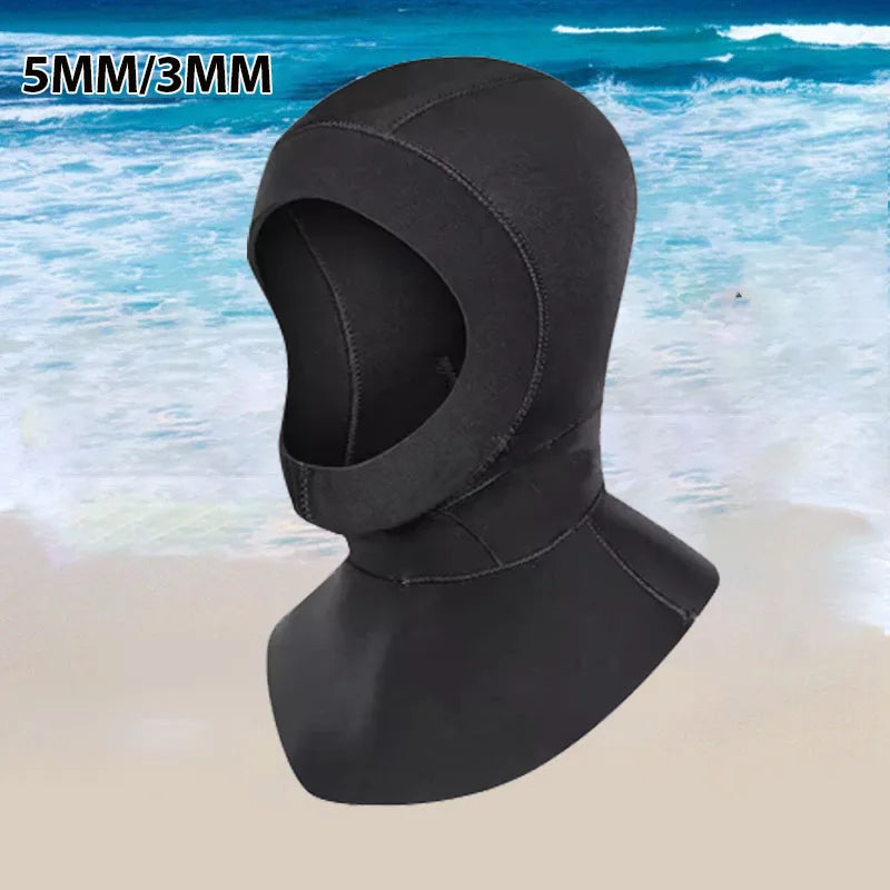 5MM/3MM Neoprene Diving Hooded Men WomenThicken Swimming Cap with Shoulder Deep Dive Surfing Spearfishing Anti-cold Scuba Hat - PoolnStuff