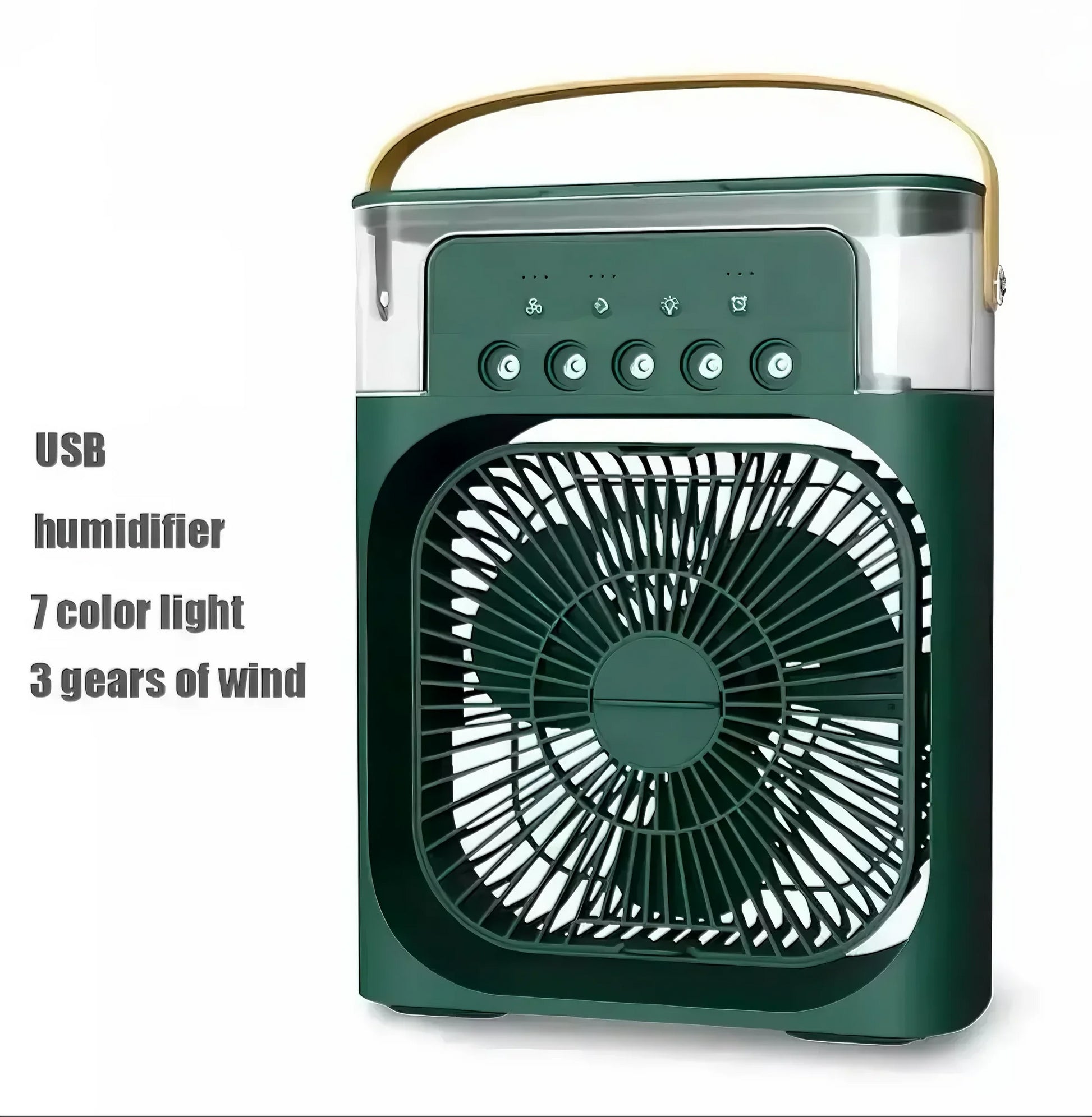 Fan/cooling fan portable household three in one small air cooler, LED night light, 5-hole humidifier, 1-3 hour timer - PoolnStuff