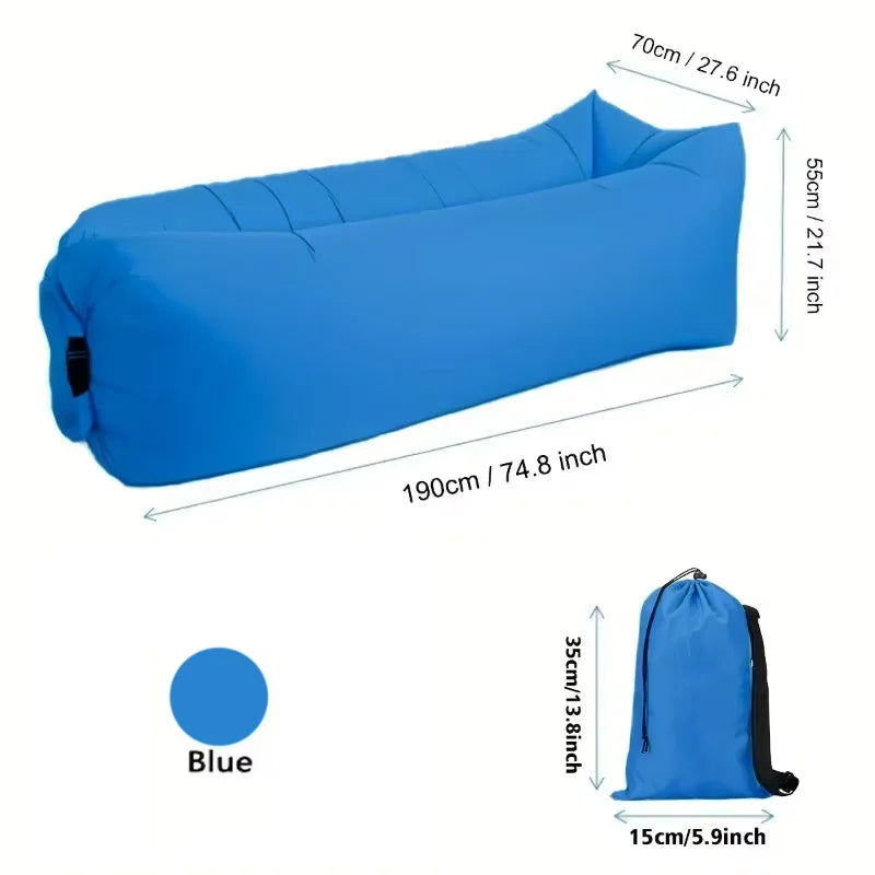 Ultra Light Pillow Style Lazy Sofa Outdoor Camping Inflatable Sofa Portable Foldable Sleeping Bag Beach Inflatable Sofas Bed - PoolnStuff