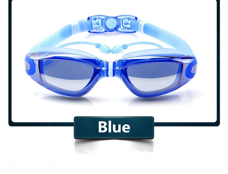 Swimming Goggles Adult Pool Glasses Anti Fog Men Women UV Protection Optical Waterproof Swim Eyewear with Earplugs - PoolnStuff