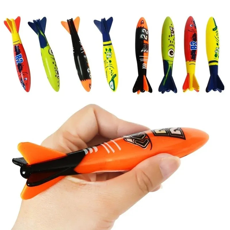 Summer Rocket Shark Fish Diving Games Pool Toys for Kids Swimming Pool Throwing Water Fun Game Toy Diving Swimming Toys Set Gift - PoolnStuff