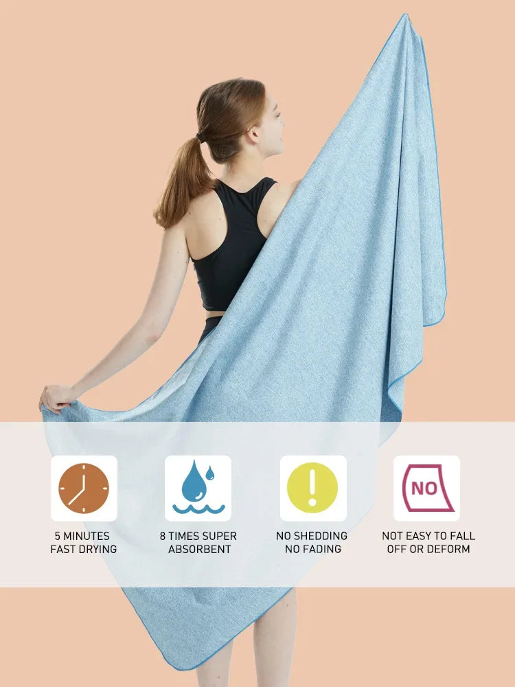 Microfiber Quick Dry Gym Towel Silver ION OdorFree Absorbent Fiber Fast Drying Workout Gear for Body Sweat Working Out Towels - PoolnStuff