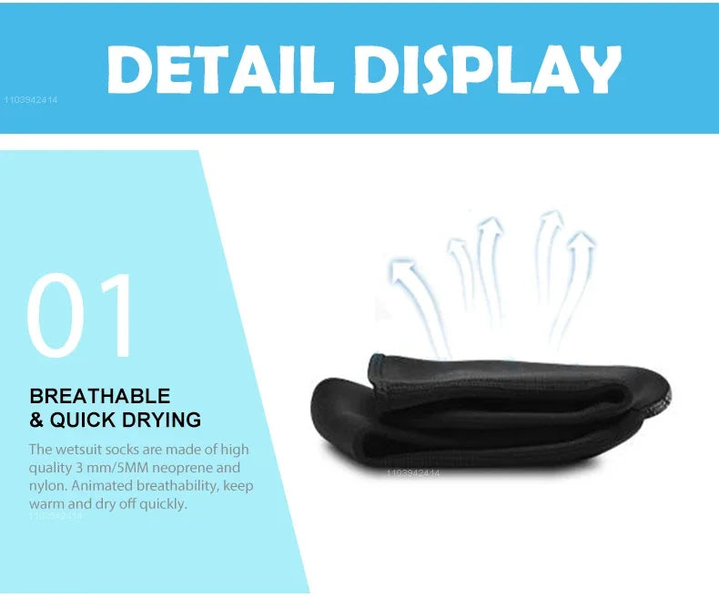 3mm Neoprene Diving Socks Wetsuit Shoes Non-slip Surf Swimming Fins Socks Elasticity Beach Boots Warm Aqua Socks for Snorkeling - PoolnStuff