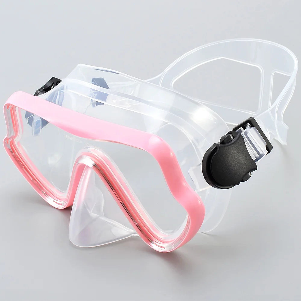 Diving Mask Swimming Goggles Scuba Snorkel Silicone Skirt Tempered Glass Panoramic HD For Adult Youth Anti-Fog with Nose Cover - PoolnStuff