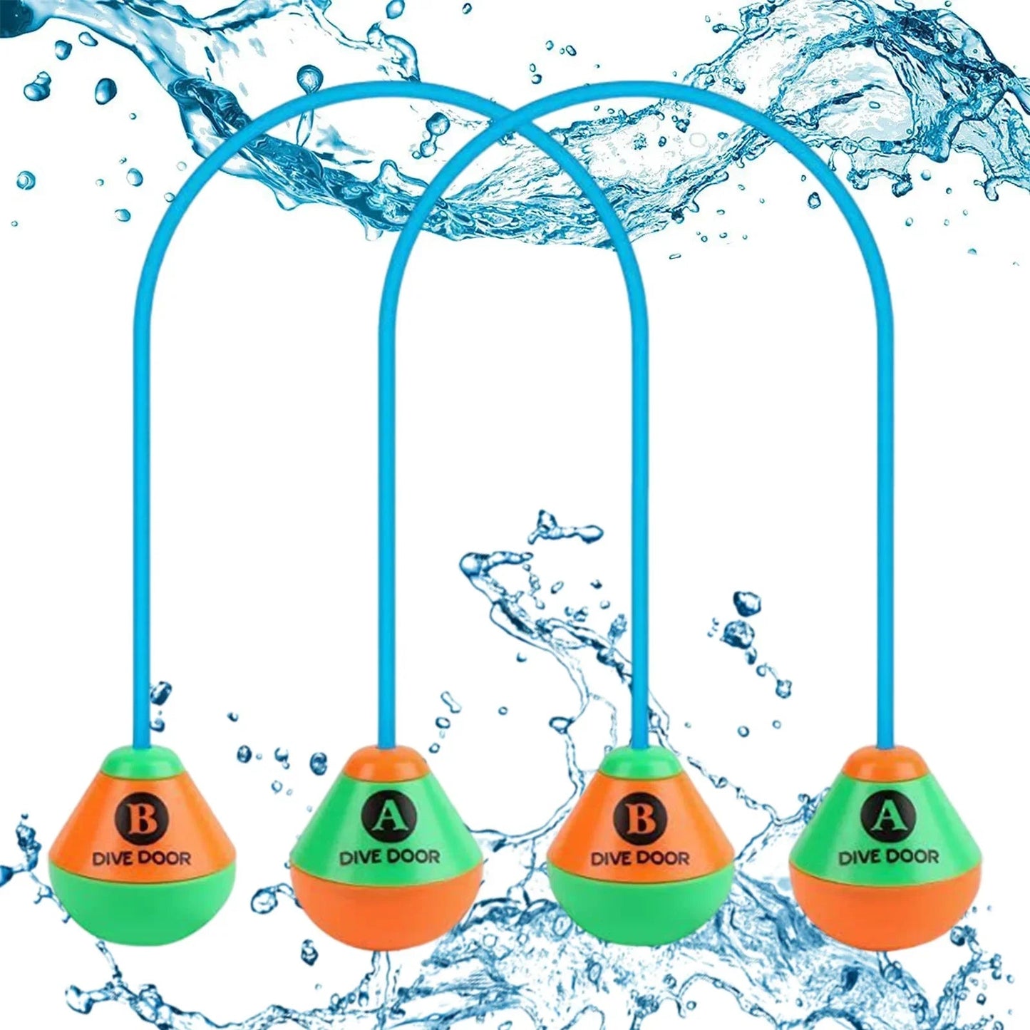 2pcs/set Through Door Diving Ring Funny Swimming Game Aids Dive Door Reusable Dive Swim Through Door Adults Kids Pool Thru Rings - PoolnStuff