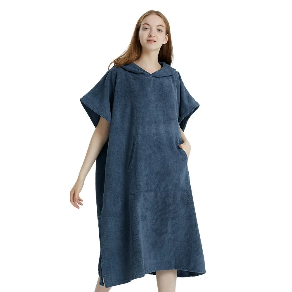 Surf Poncho Towel Poncho Quick-Dry Towel Hoodie Microfiber Beach Robe Changing Poncho Swim Towel Beach Poncho For Adults - PoolnStuff