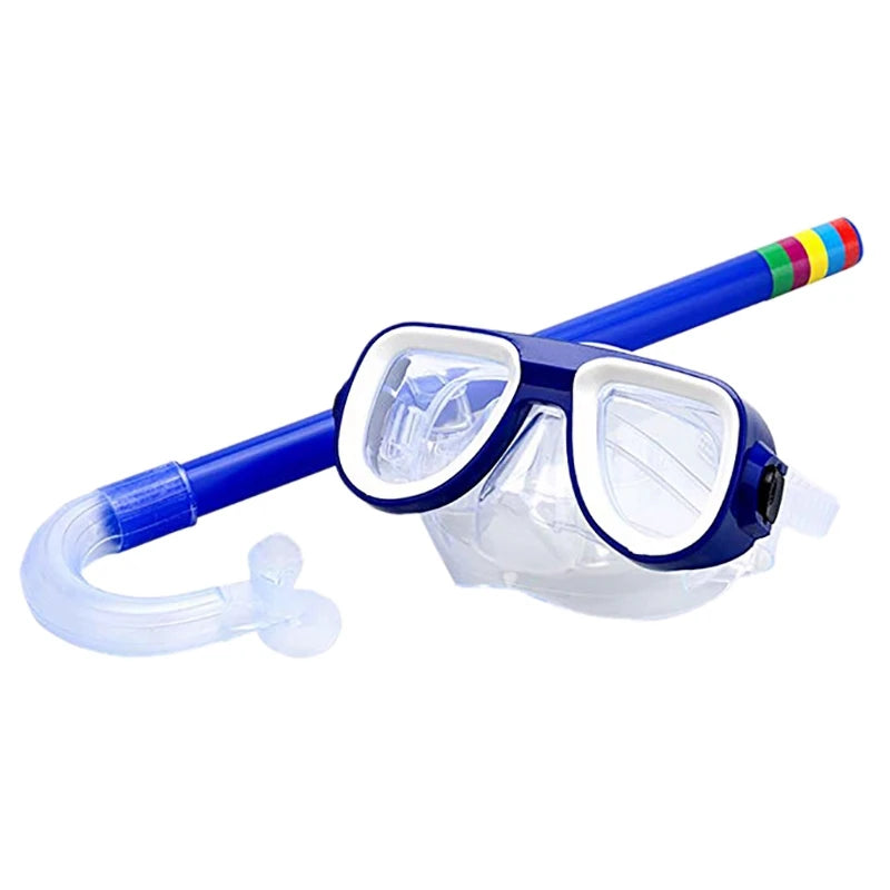 Kids Diving Goggle Mask Breathing Tube Shockproof Anti-fog Durable Underwater Swimming Glasses Band Snorkeling Accessories Set - PoolnStuff