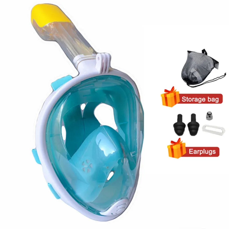 Professional Snorkeling Diving Mask Underwater Scuba Full Face Snorkel Mask Anti Fog Goggles for Kids Adult Swimming Equipment - PoolnStuff