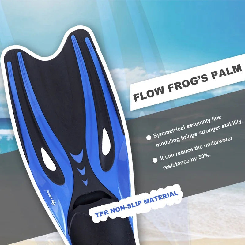 Professional Adult Flexible Comfort TPR Non-Slip Swimming Diving Fins Rubber Snorkeling Swim Flippers Water Sports Beach Shoes - PoolnStuff
