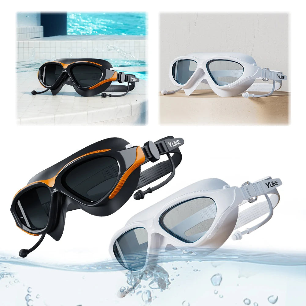 Professional HD Swim Glasses Adjustable Wide View Swim Goggles Waterproof Swim Sports Eyewear for Women Men - PoolnStuff
