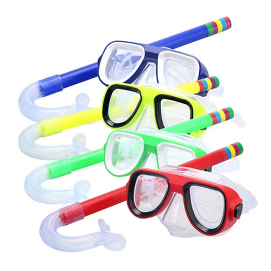 Kids Diving Goggle Mask Breathing Tube Shockproof Anti-fog Durable Underwater Swimming Glasses Band Snorkeling Accessories Set - PoolnStuff