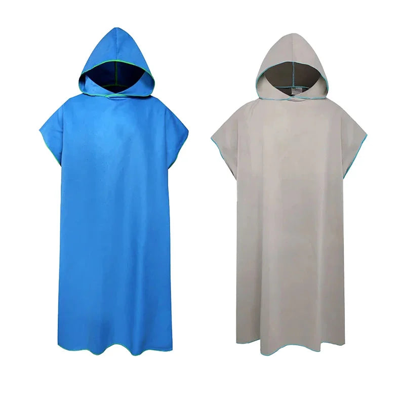 Microfiber Hooded Towel Men Women for Swim Beach Travel Quick Dry Changing Robe Cape Bath Towel Bathrobe Surf Poncho Sauna Play - PoolnStuff