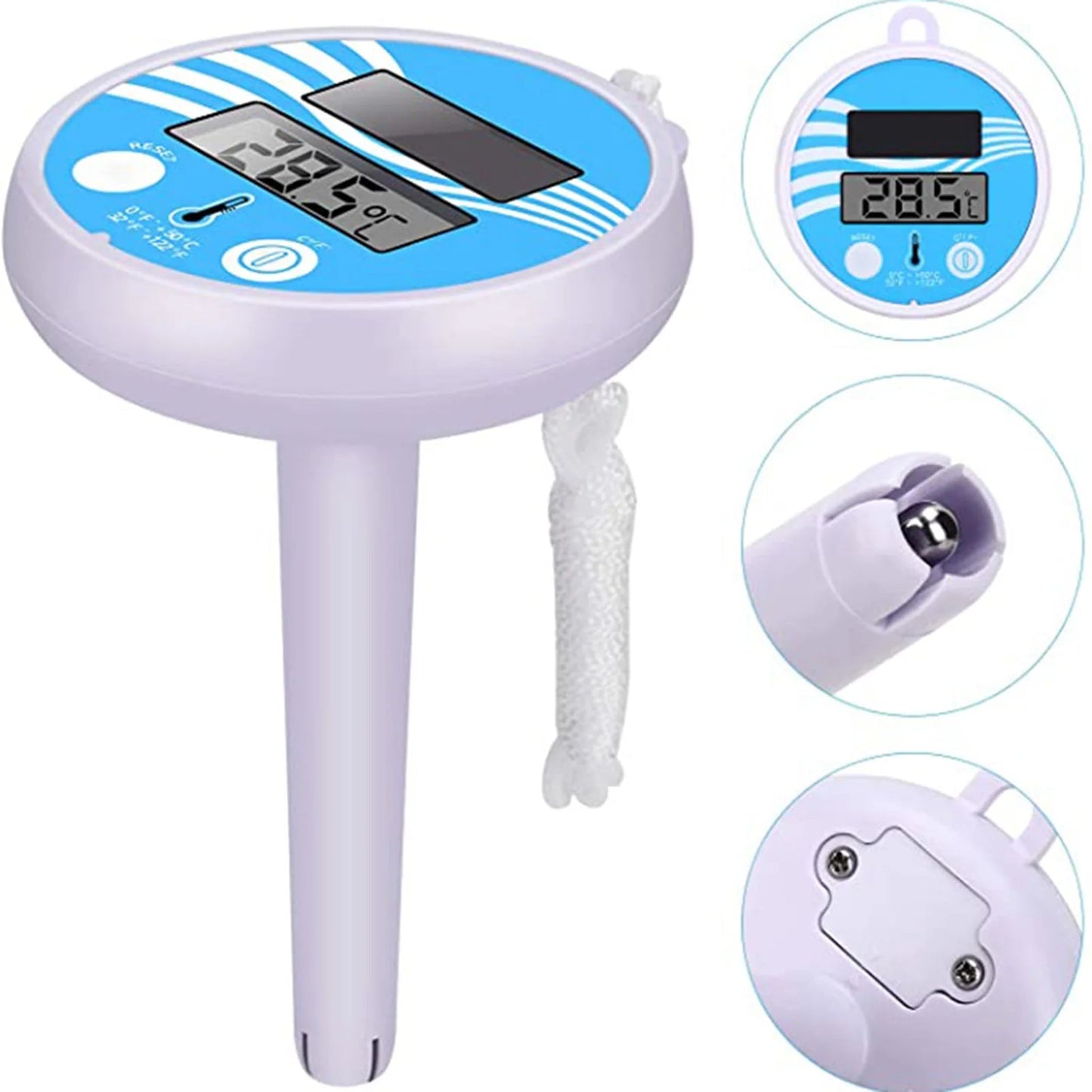 Waterproof Solar Swimming Pool Thermometer Scale Accurate Readings Thermometer for Most Types of Swimming Pool - PoolnStuff