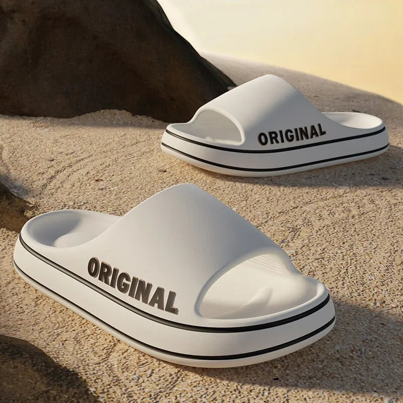Feslishoet Summer Cool Women Men Slippers Soft Sandals Women Beach Casual Shoes Light EVA Slides Brand Sandals Outdoor - PoolnStuff