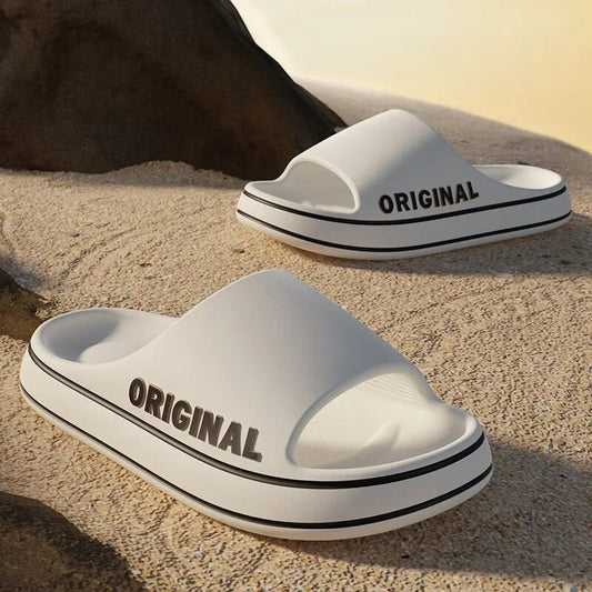 Feslishoet Summer Cool Women Men Slippers Soft Sandals Women Beach Casual Shoes Light EVA Slides Brand Sandals Outdoor - PoolnStuff