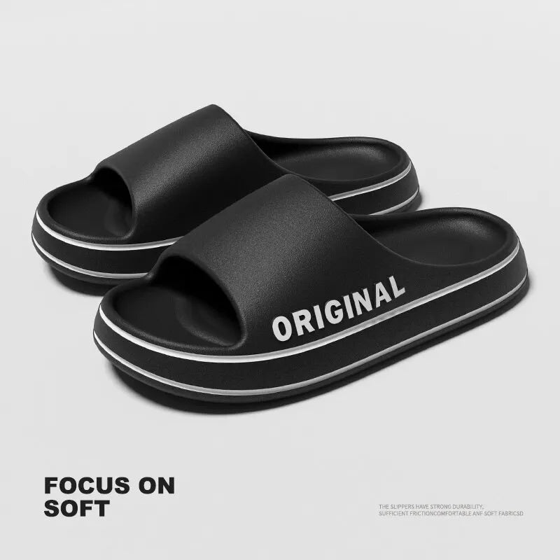 Feslishoet Summer Cool Women Men Slippers Soft Sandals Women Beach Casual Shoes Light EVA Slides Brand Sandals Outdoor - PoolnStuff