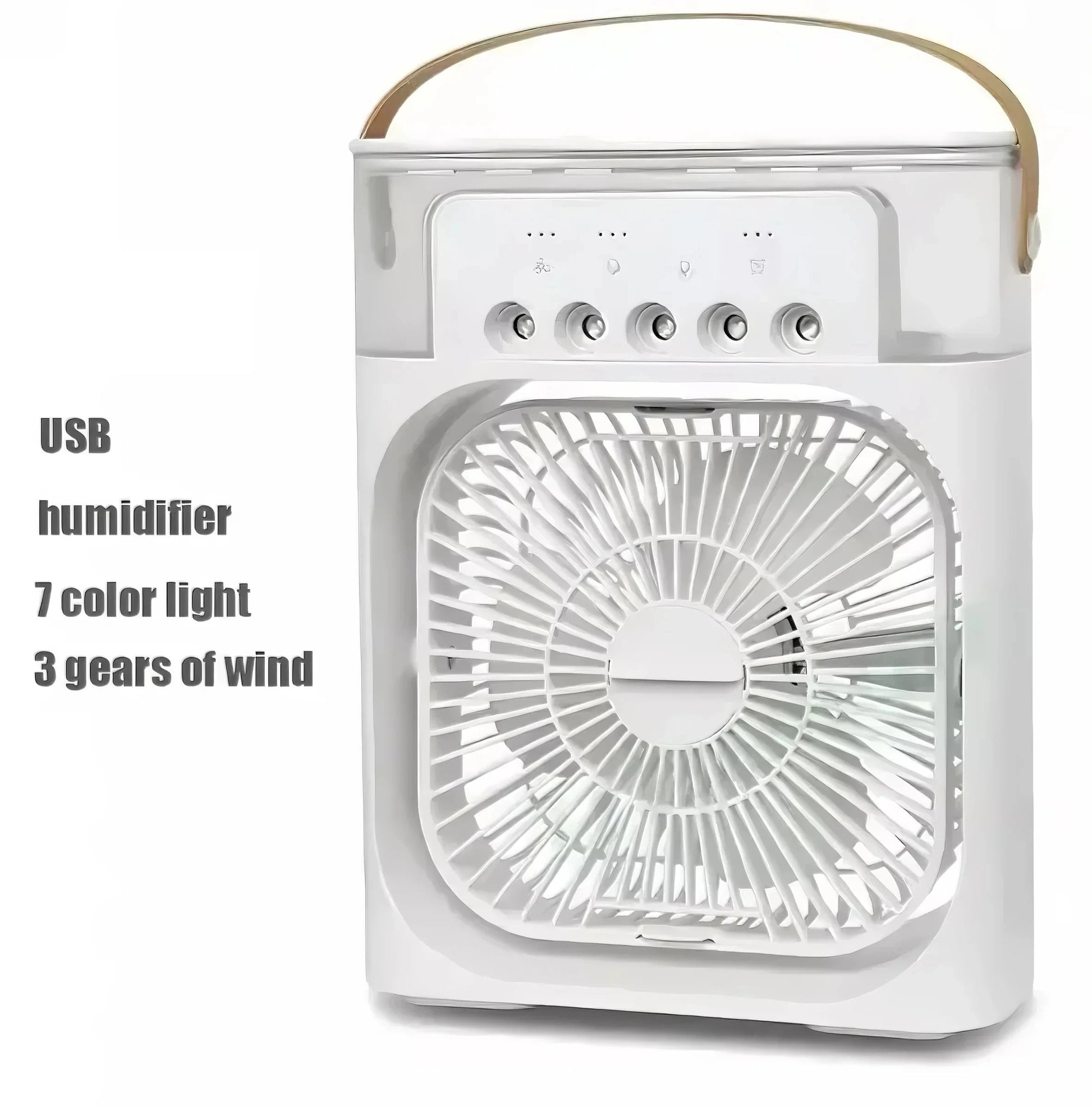 Fan/cooling fan portable household three in one small air cooler, LED night light, 5-hole humidifier, 1-3 hour timer - PoolnStuff