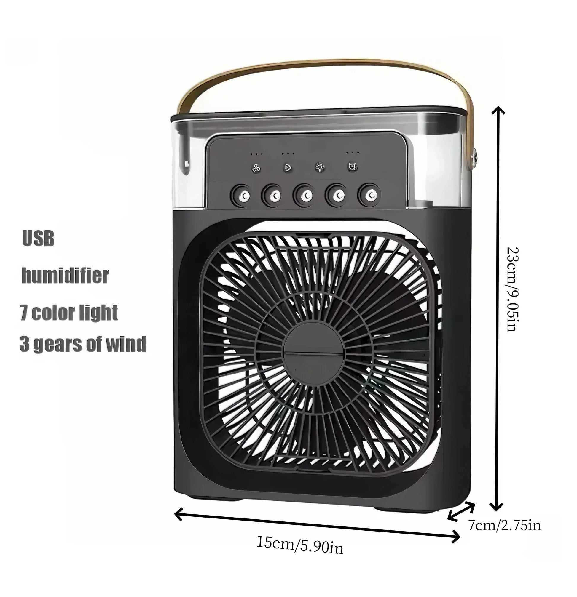 Fan/cooling fan portable household three in one small air cooler, LED night light, 5-hole humidifier, 1-3 hour timer - PoolnStuff
