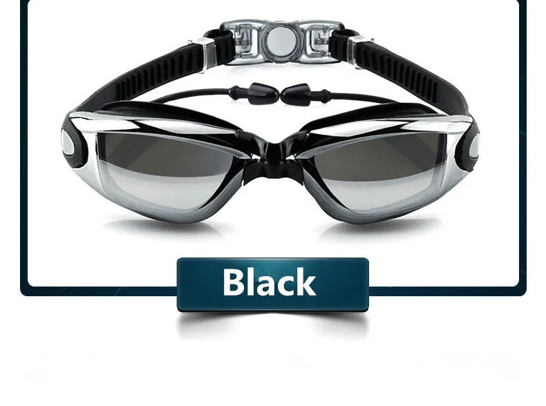 Swimming Goggles Adult Pool Glasses Anti Fog Men Women UV Protection Optical Waterproof Swim Eyewear with Earplugs - PoolnStuff