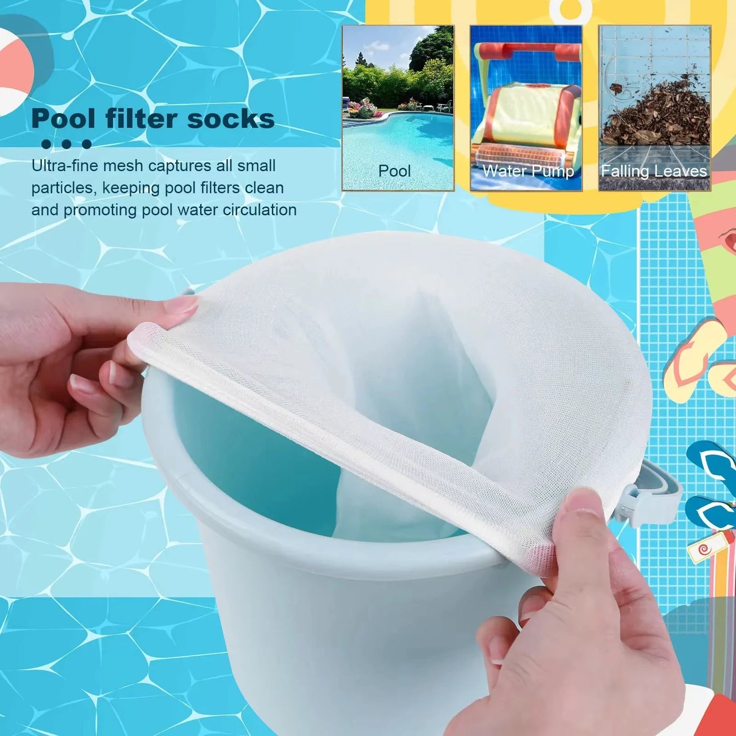 5-50Pcs Pool Skimmer Socks Filter Storage Nylon Swimming Pool Filter Socks For Basket Skimmer Pool Cleaning Filters - PoolnStuff
