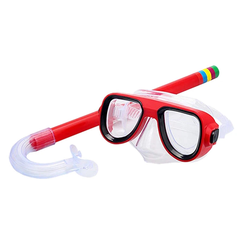 Kids Diving Goggle Mask Breathing Tube Shockproof Anti-fog Durable Underwater Swimming Glasses Band Snorkeling Accessories Set - PoolnStuff