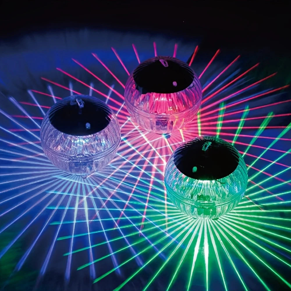 1 Pcs Solar Floating Pool Lights RGB Color Changing LED Light Outdoor Waterproof Hanging Garden lamp for Pool Lawn Pathway Party - PoolnStuff