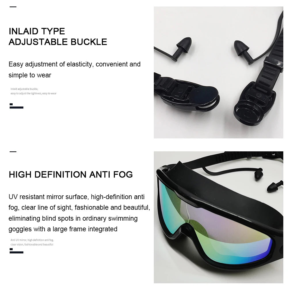 Professional Swimming Goggles Swimming Glasses With Earplugs Nose Clip Adjustables Strap Swimming Eyewears For Water Sport - PoolnStuff