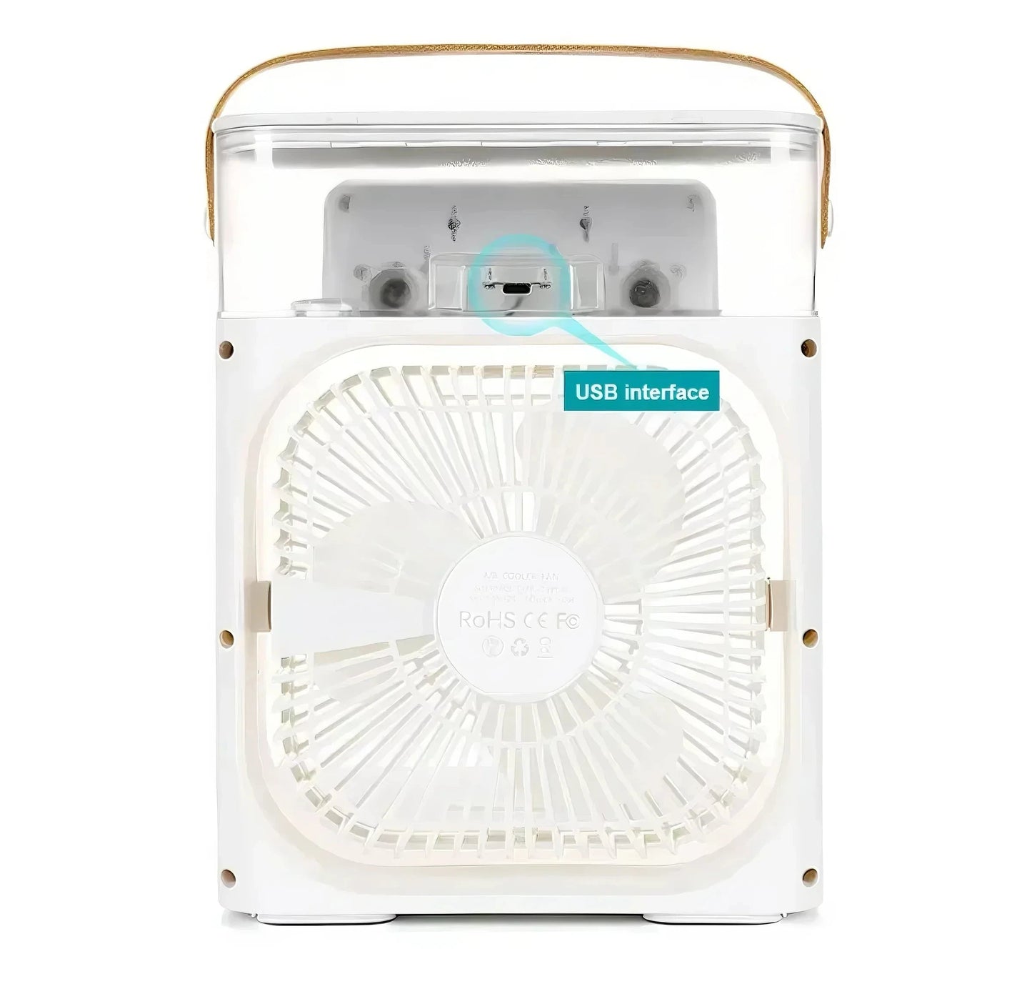 Fan/cooling fan portable household three in one small air cooler, LED night light, 5-hole humidifier, 1-3 hour timer - PoolnStuff