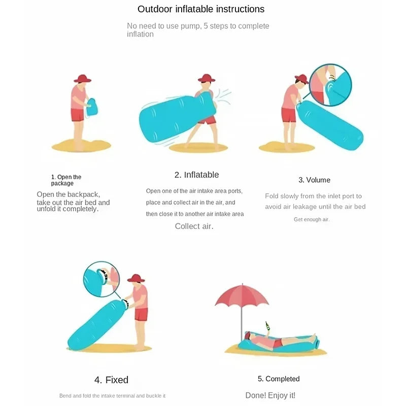 Ultra Light Pillow Style Lazy Sofa Outdoor Camping Inflatable Sofa Portable Foldable Sleeping Bag Beach Inflatable Sofas Bed - PoolnStuff