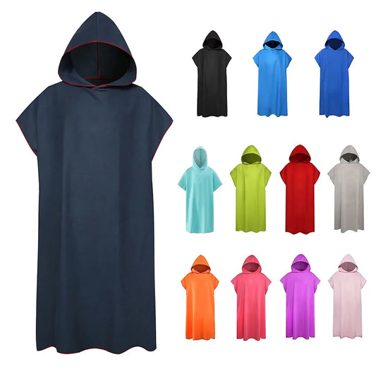 Microfiber Hooded Towel Men Women for Swim Beach Travel Quick Dry Changing Robe Cape Bath Towel Bathrobe Surf Poncho Sauna Play - PoolnStuff
